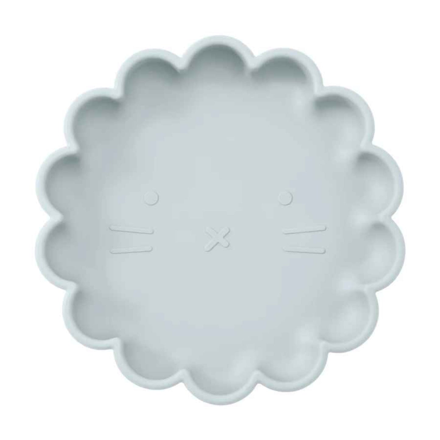 assiette bébé ventouse coloris bleu gris design lion