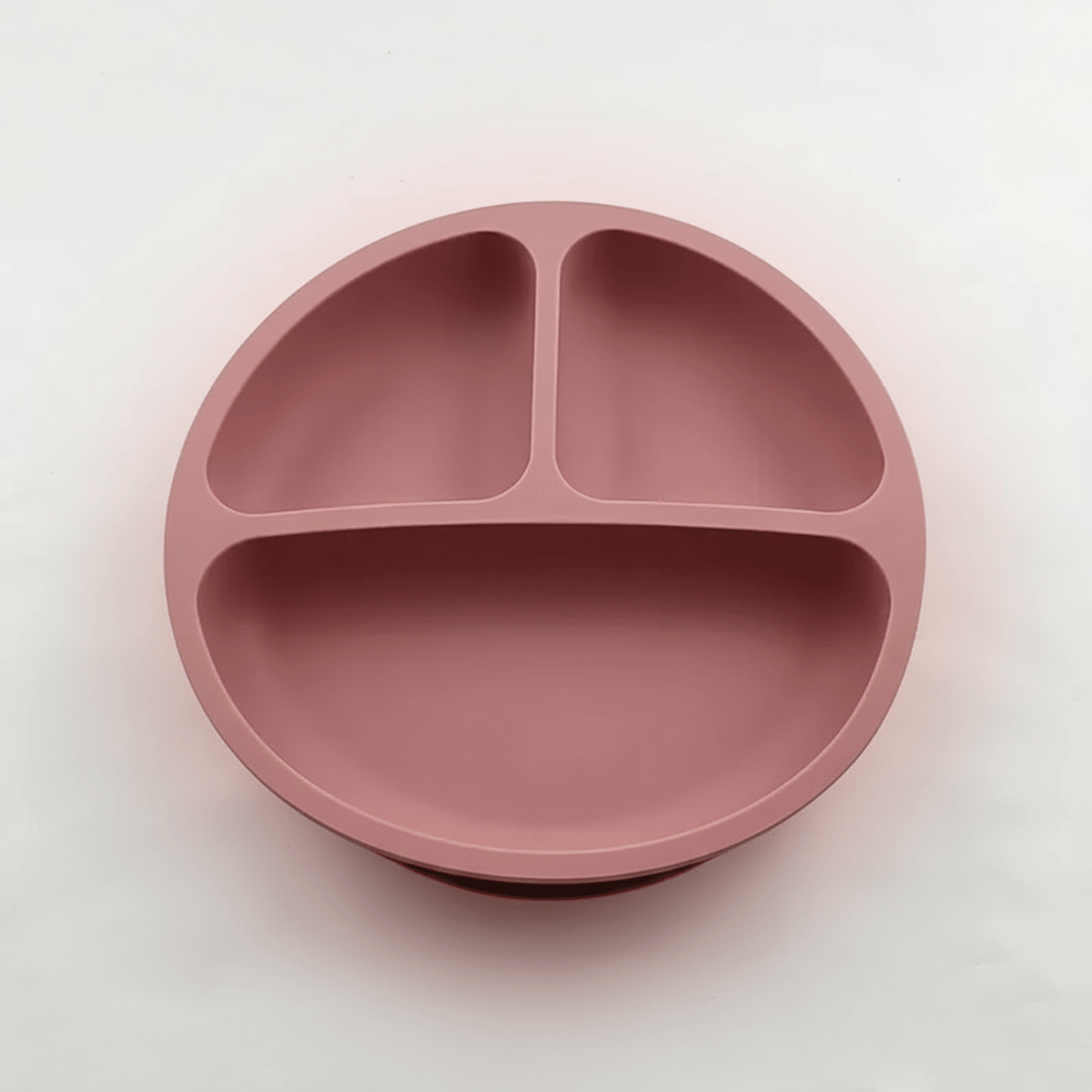 assiette bebe avec 3 compartiments et ventouses coloris rose