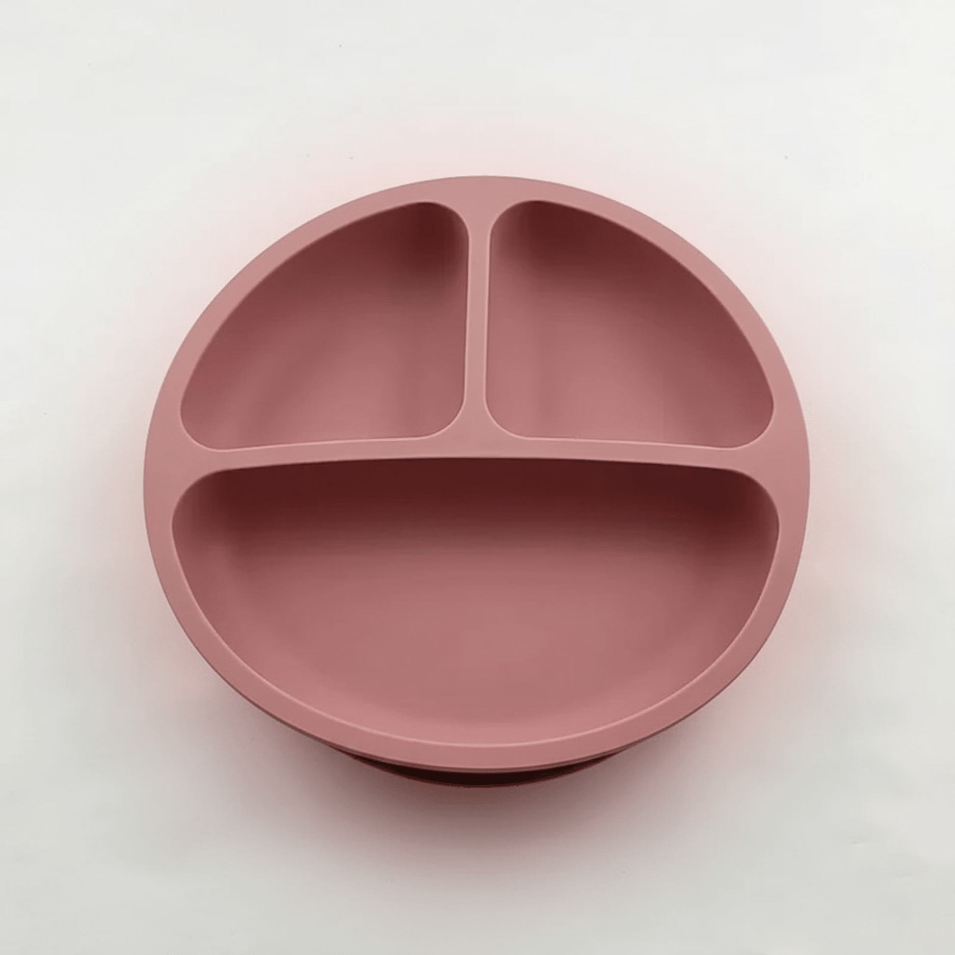 assiette bebe avec 3 compartiments et ventouses coloris rose