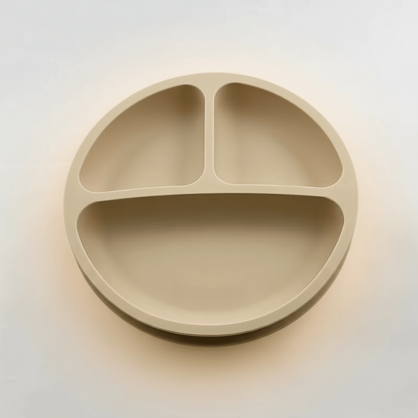 assiette bebe avec 3 compartiments et ventouses coloris beige