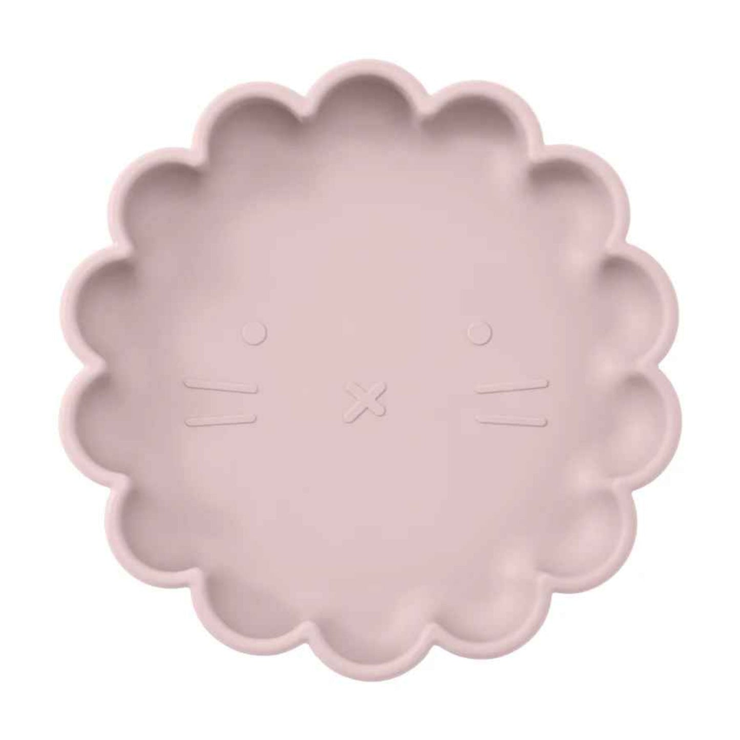 assiette bébé ventouse coloris rose clair design lion