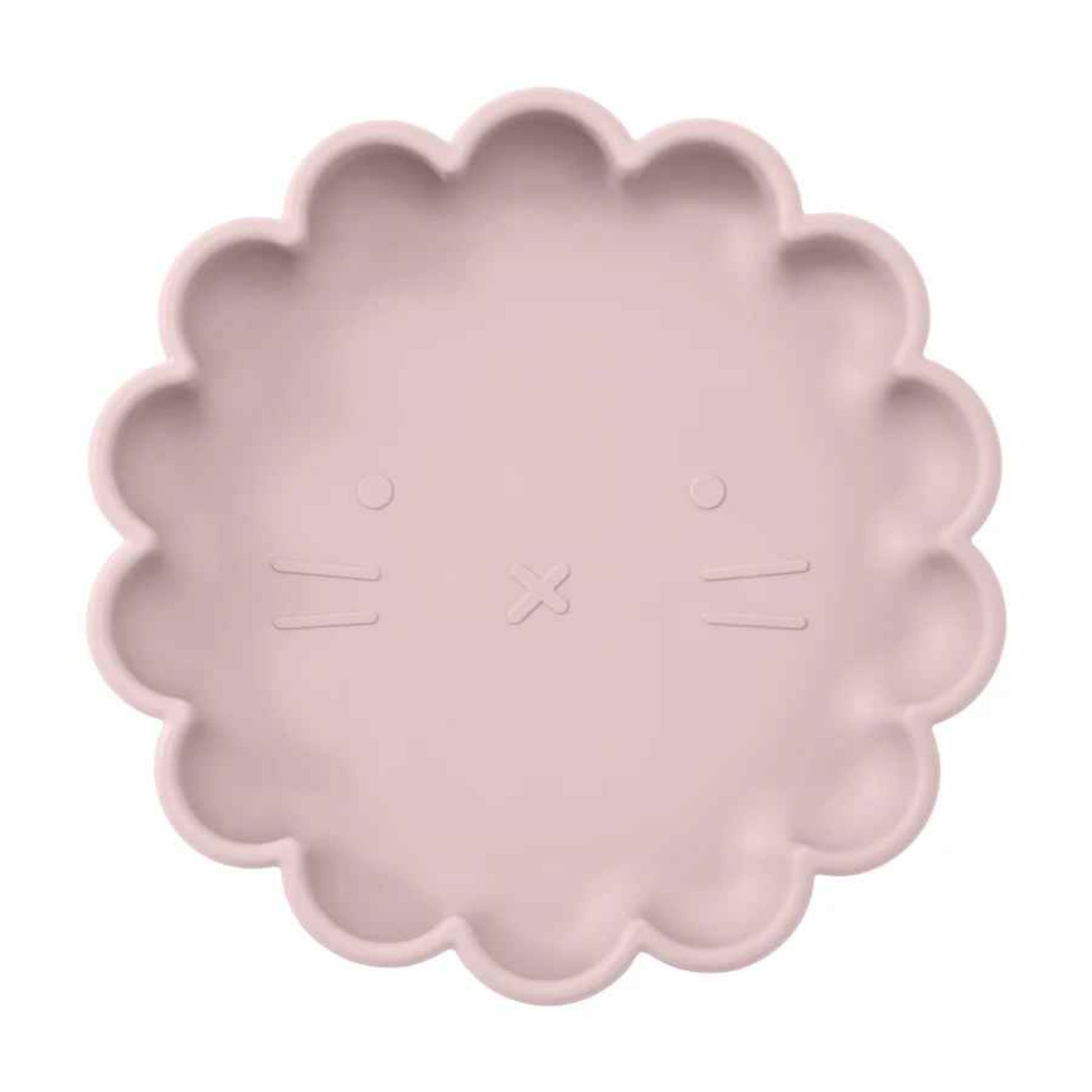 assiette bébé ventouse coloris rose clair design lion