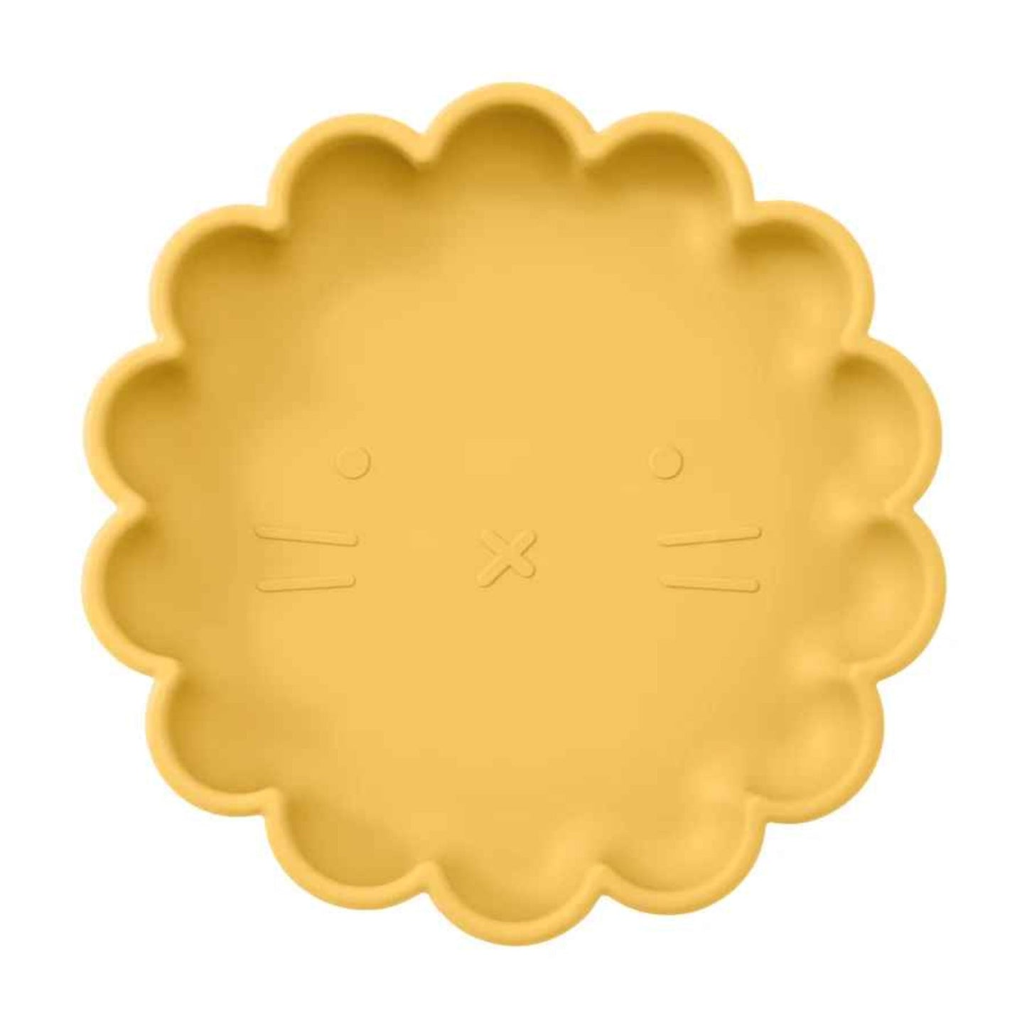 assiette bébé ventouse coloris jaune moutarde design lion