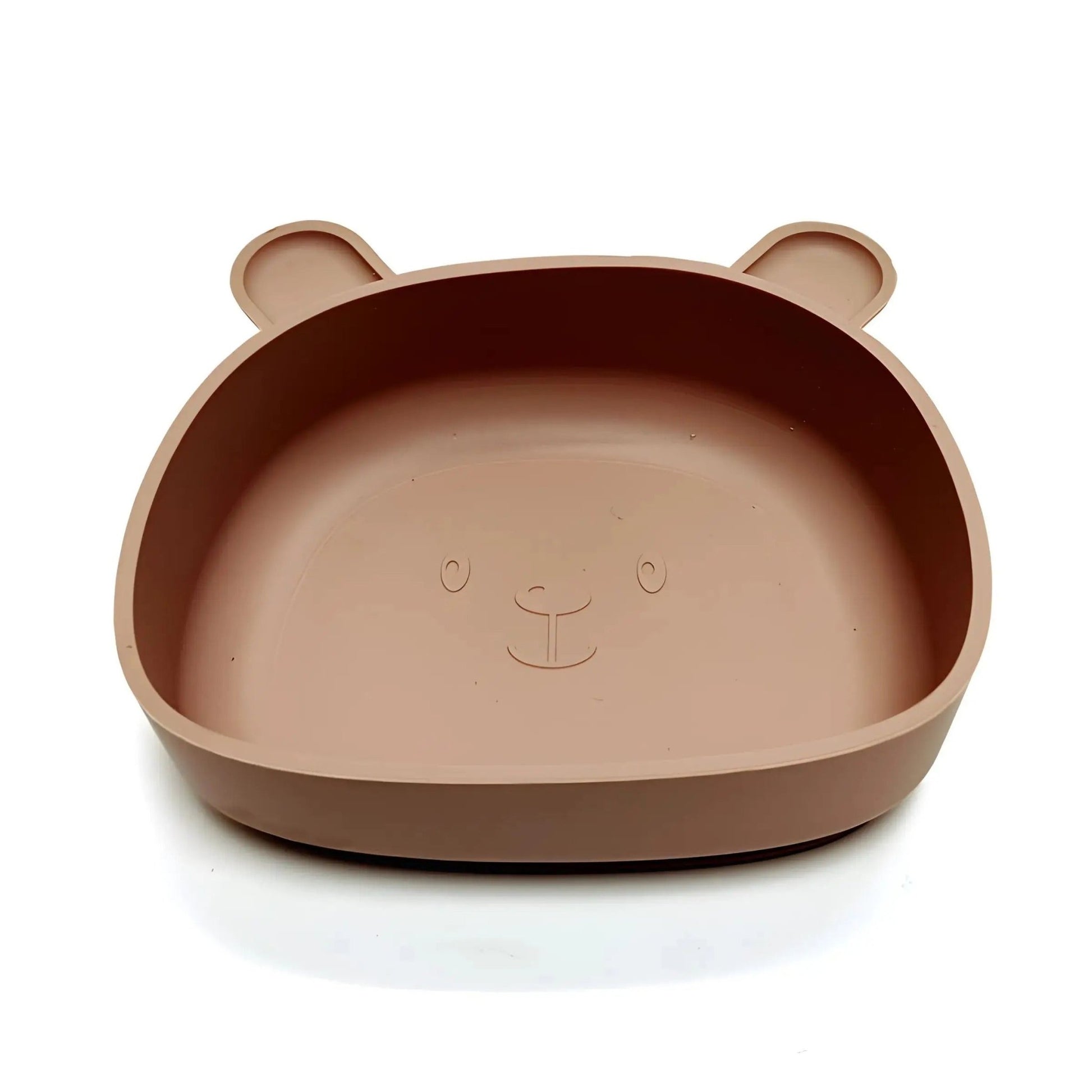 présentation de l'assiette bébé ventouse coloris marron
