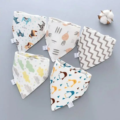 Bavoir-bandana-lot-blanc