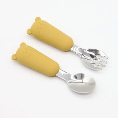 présentation du couvert bébé antidérapant jaune