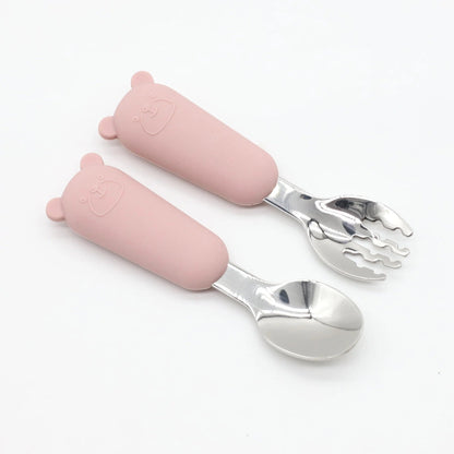 présentation du couvert bébé antidérapant rose