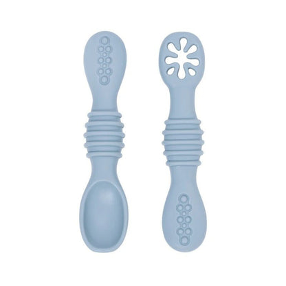 couvert bébé silicone bleu