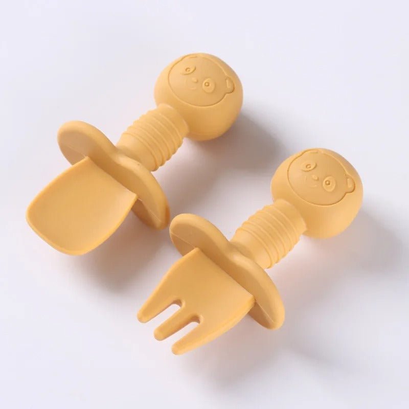 présentation du couvert bébé ergonomique jaune