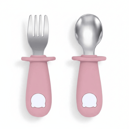 variante du couvert pour bebe coloris rose poudré