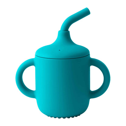 variante du gobelet bebe avec paille coloris bleu