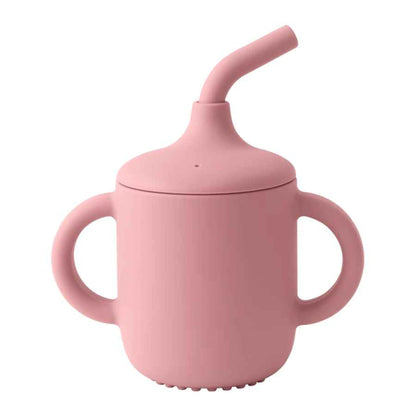 variante du gobelet bebe avec paille coloris rose