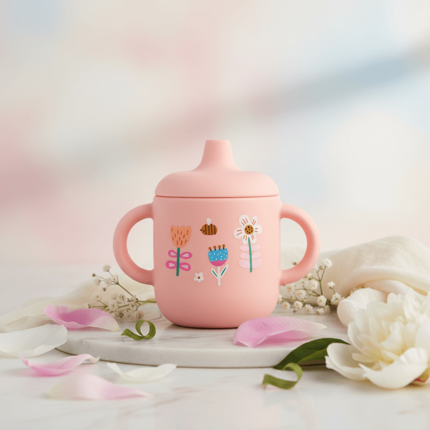 goblet bebe rose motifs fleurs