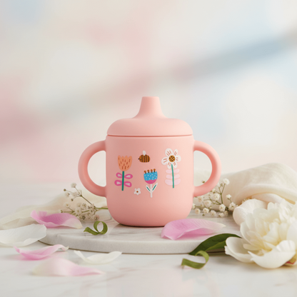 goblet bebe rose motifs fleurs