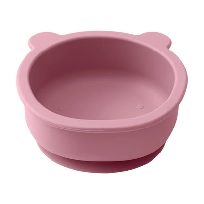 présentation de l'assiette pour bébé antidérapante ergonomique coloris rose