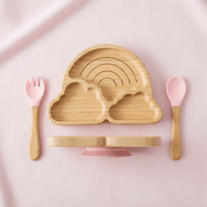 Vaisselle pour bebe | Assiette bambou compartimentée et ventousée